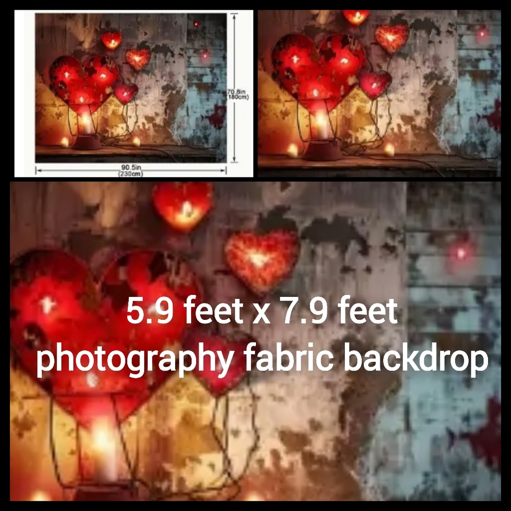 Industrial Retro vintage Heart Photography Background 5'.9" x 7'.9"